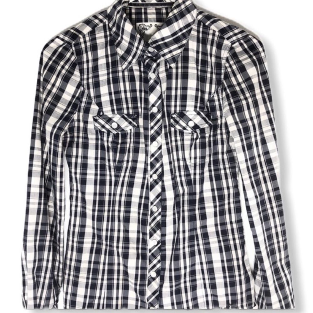 Guess Jeans Plaid Western Cut Shirt